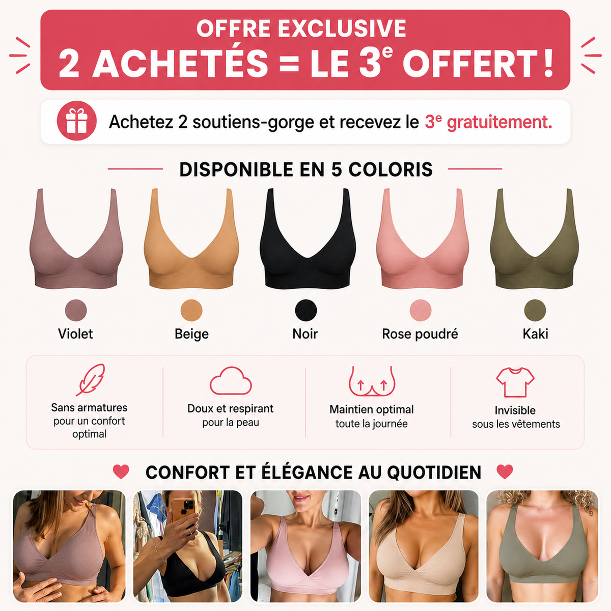 Soutien-gorge Confort — Sans coutures ni armatures